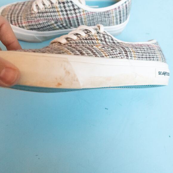 Seavees x J Crew Wool Houndstooth Knit Legend Lace Up Sneaker Size Womens 7.5 - Picture 3 of 8